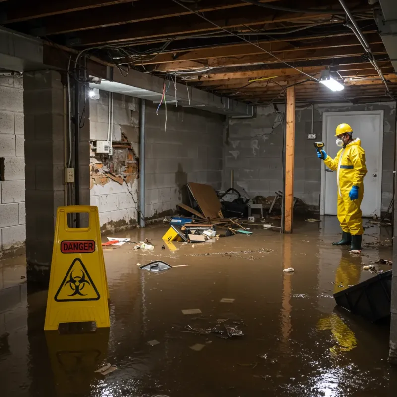 Flooded Basement Electrical Hazard in Louisa County, IA Property